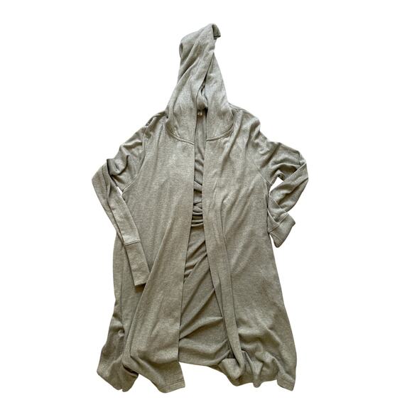 ATHLETA Harmony Wrap Open Cardigan Duster Hooded Lightweight Grey Green Size M - Picture 1 of 2